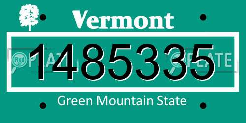 1485335 Vermont License Plate