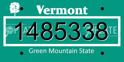 1485338 Vermont License Plate