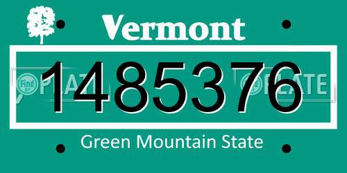 1485376 Vermont License Plate