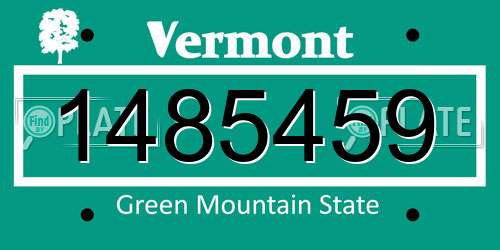 1485459 Vermont License Plate