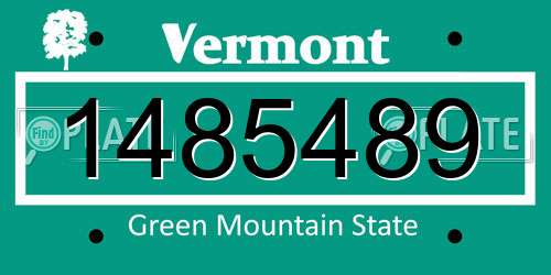 1485489 Vermont License Plate