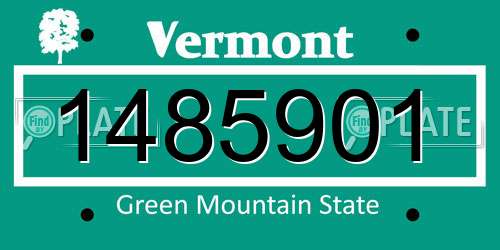 1485901 Vermont License Plate