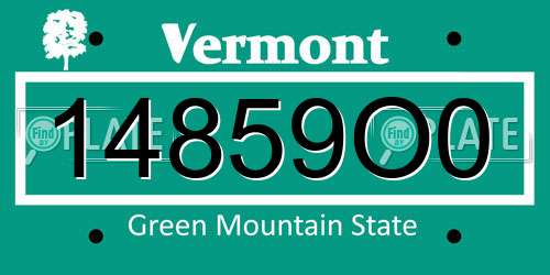 14859O0 Vermont License Plate