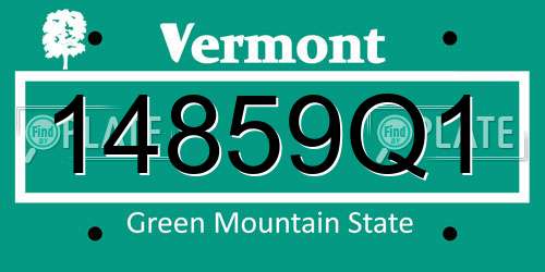 14859Q1 Vermont License Plate