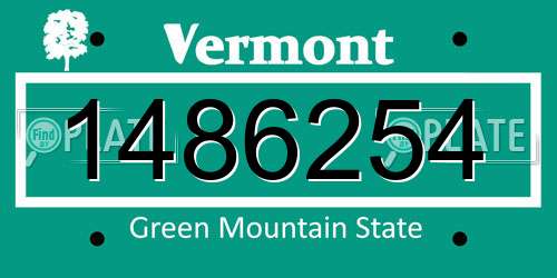 1486254 Vermont License Plate