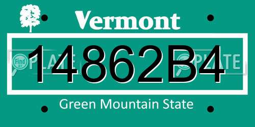 14862B4 Vermont License Plate