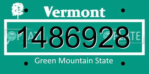 1486928 Vermont License Plate