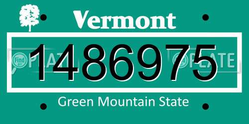 1486975 Vermont License Plate