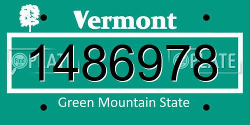 1486978 Vermont License Plate