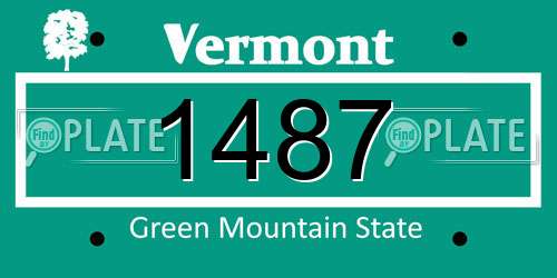 1487 Vermont License Plate