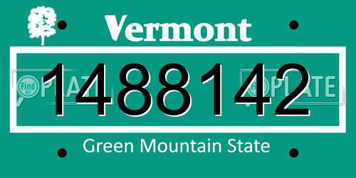 1488142 Vermont License Plate