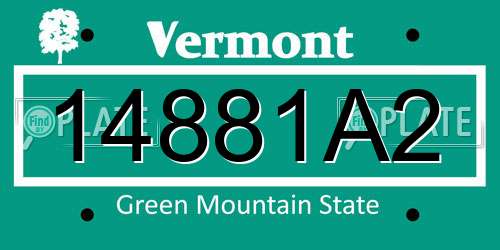 14881A2 Vermont License Plate
