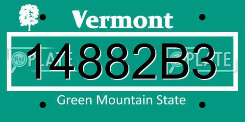 14882B3 Vermont License Plate