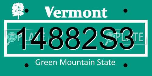 14882S3 Vermont License Plate