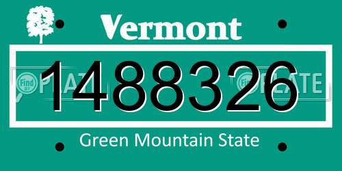 1488326 Vermont License Plate