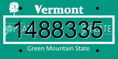 1488335 Vermont License Plate