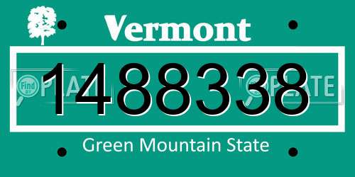 1488338 Vermont License Plate
