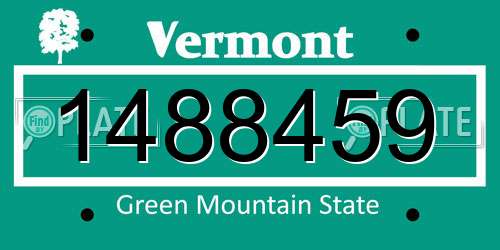 1488459 Vermont License Plate
