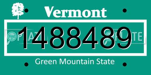 1488489 Vermont License Plate