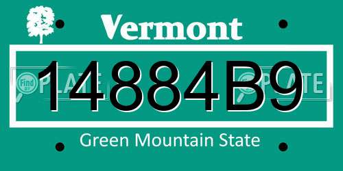 14884B9 Vermont License Plate