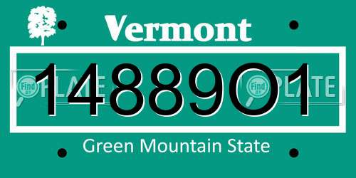 14889O1 Vermont License Plate