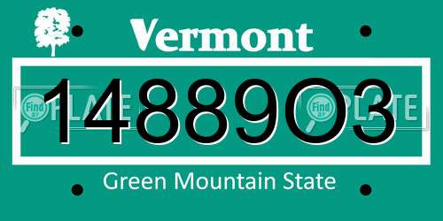 14889O3 Vermont License Plate