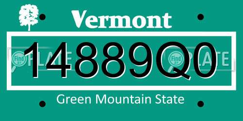 14889Q0 Vermont License Plate