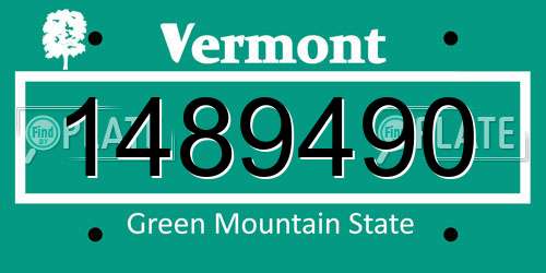 1489490 Vermont License Plate