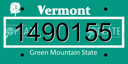 1490155 Vermont License Plate