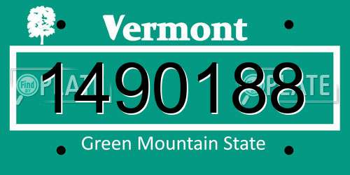 1490188 Vermont License Plate