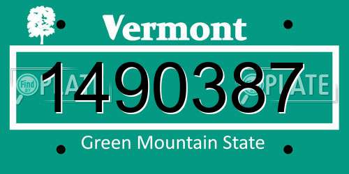 1490387 Vermont License Plate