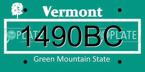 1490BC Vermont License Plate
