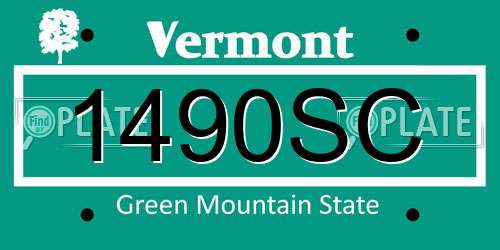 1490SC Vermont License Plate