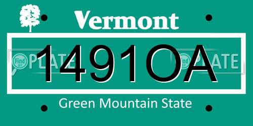 1491OA Vermont License Plate