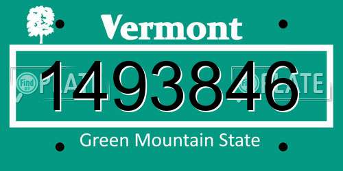 1493846 Vermont License Plate