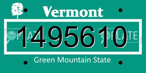 1495610 Vermont License Plate
