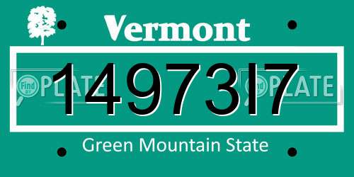 14973I7 Vermont License Plate