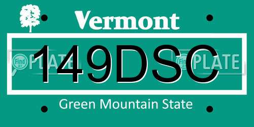 149DSC Vermont License Plate