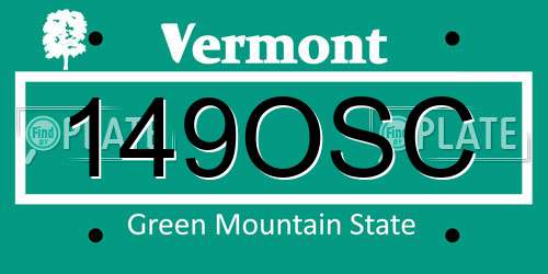 149OSC Vermont License Plate