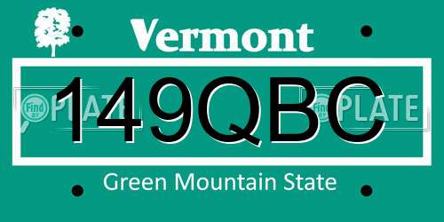 149QBC Vermont License Plate