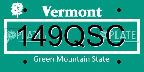 149QSC Vermont License Plate