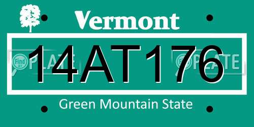 14AT176 Vermont License Plate