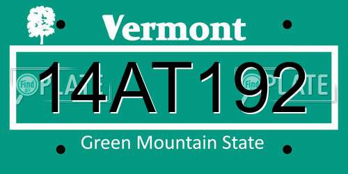 14AT192 Vermont License Plate