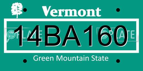 14BA160 Vermont License Plate