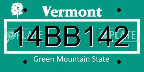 14BB142 Vermont License Plate