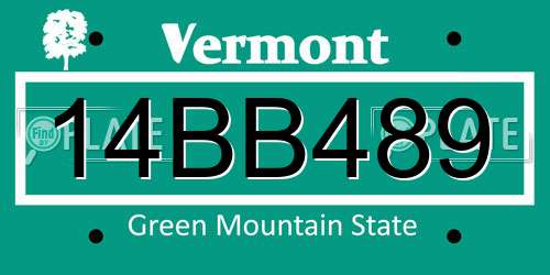 14BB489 Vermont License Plate