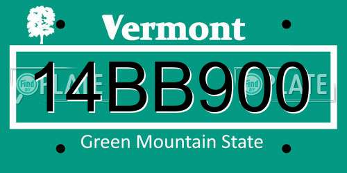 14BB900 Vermont License Plate