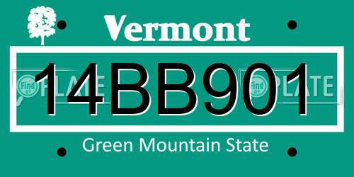 14BB901 Vermont License Plate