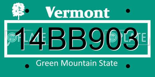 14BB903 Vermont License Plate