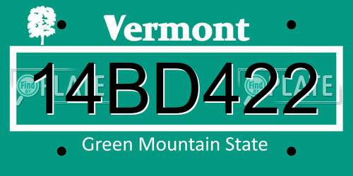 14BD422 Vermont License Plate